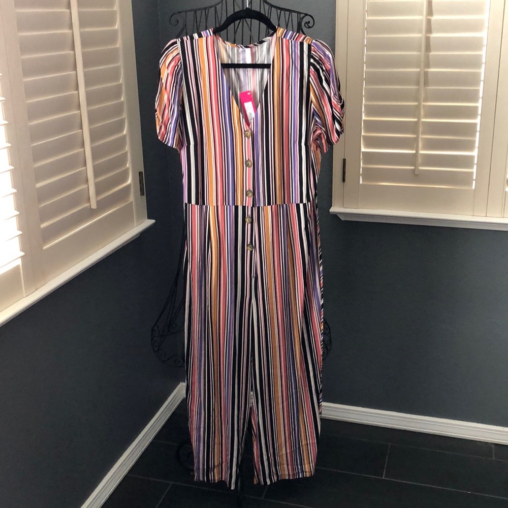 Stripped wide leg pants Romper by Xhilaration